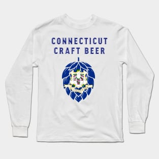 Connecticut State Flag United States of Craft Beer Long Sleeve T-Shirt